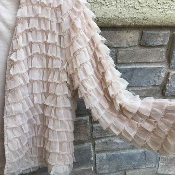 hinge Tops - HINGE Open Cardigan With Ruffles Size 1